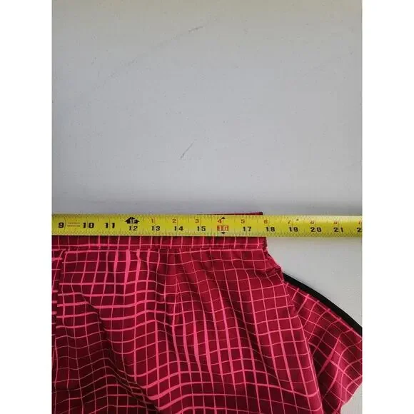 Nike Shorts Womens Extra Large Red Pink Grid Print Running Training Athletic - Picture 4 of 10